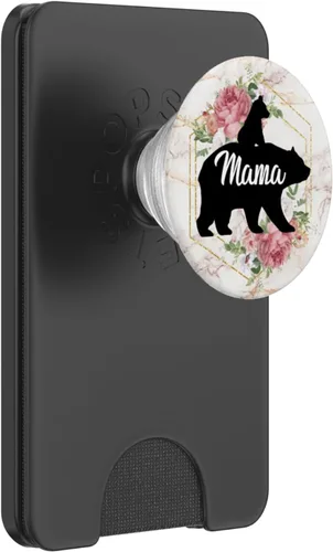 Miniatura 7 de Mama Bear Pop Socket Rose con 1 Cub Madre Regalo – PopSockets Grip y soporte para teléfonos y tabletas, Negro