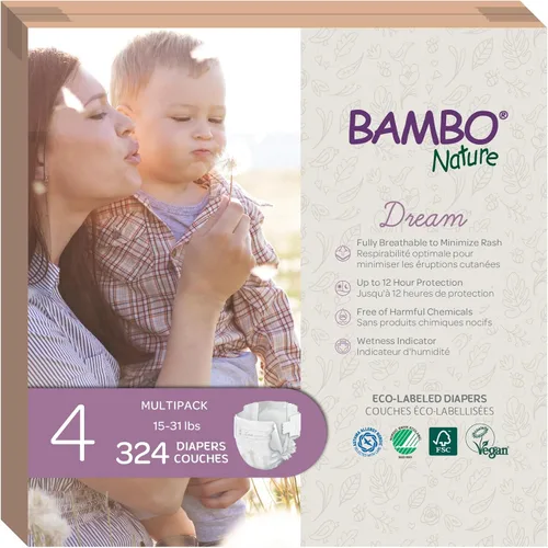 Miniatura 22 de Bambo Nature Pañales hipoalergénicos Dream Baby, pañales sostenibles con etiqueta ecológica de primera calidad, protección mejorada contra fugas