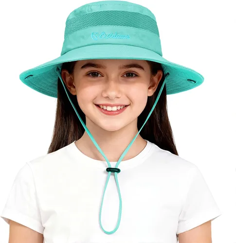 Miniatura 14 de Zando Sombrero de sol para niños al aire libre, UPF 50+, impermeable, sombrero de pescador para niños y niñas, ala ancha, resistente al viento