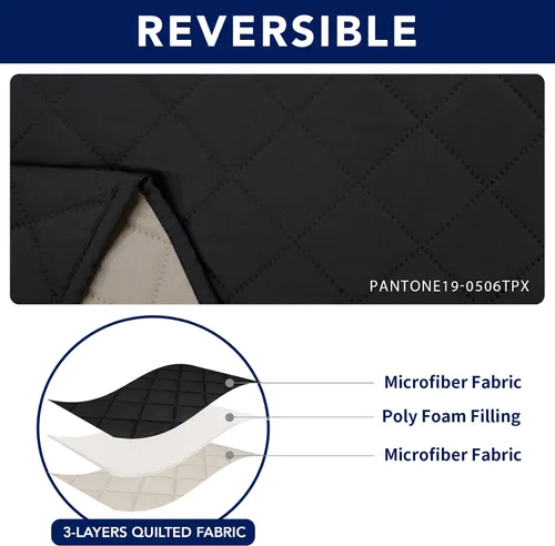 Miniatura 5 de PureFit Funda de Sofá de Dos Plazas Reclinable Reversible Resistente al Agua - Protector de Muebles Antideslizante para Reclinable de 2 Asientos