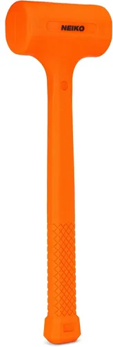 Miniatura 12 de NEIKO 02849A - Martillo de soplado muerto de 4 libras, naranja neón Moldeado unibody Agarre a cuadros Resistente a chispas y rebote