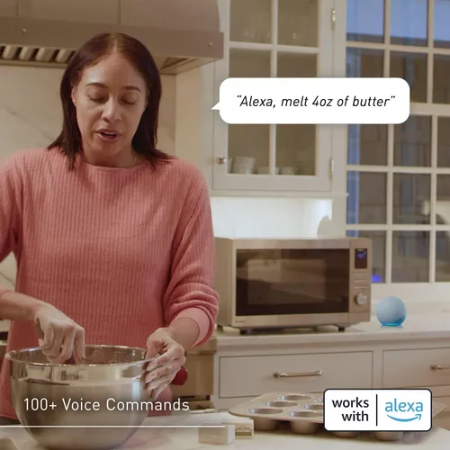 Miniatura 2 de Panasonic NN-SV79MS Horno Microondas de Encimera Inversor Inteligente de 1.4 pies cúbicos que Funciona con Alexa, 1200 Vatios de Potencia con Sensor