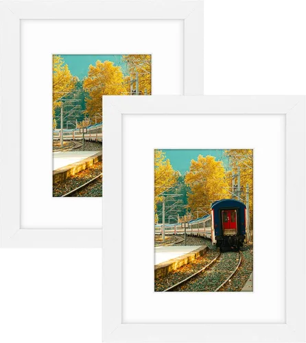 Miniatura 22 de Golden State Art, Portarretratos de 8 x 10 pulgadas con paspartú para fotos de 5 x 7 pulgadas - Vidrio de alta definición para montaje en pared o 1