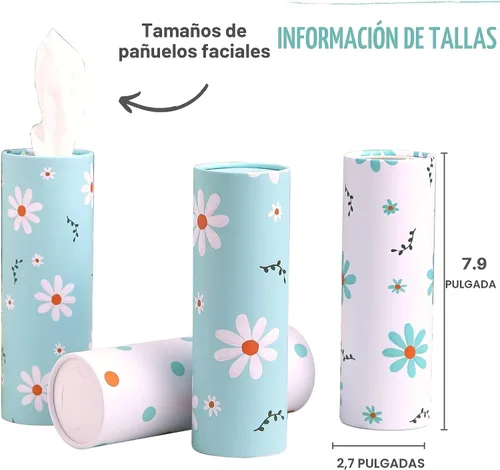Miniatura 2 de Portapañuelos para coche con pañuelos faciales a granel - cilindro de 4 paquetes de pañuelos para coche, portapañuelos para automóvil, pañuelos