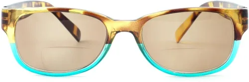 Miniatura 2 de Calabria 4373SB Classic BiFocal Reading Sunglasses Women Tinted Bi-Focal Sun Glass Readers Trendy Chic w/Matching Soft Case Tortuga y azul