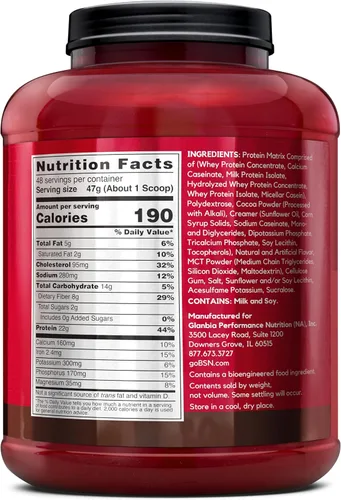 Miniatura 8 de BSN SYNTHA-6 Proteína de suero de leche en polvo con caseína micelar, aislado de proteína de leche, sabor a masa para pastel de chocolate, 48