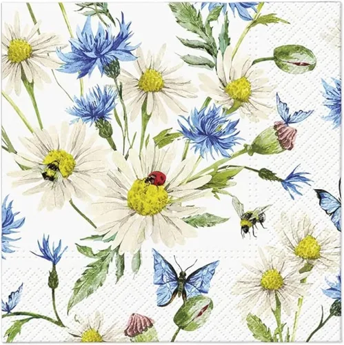 AM Décor - 20 servilletas de papel suaves de 3 capas de Decoupage de 13 x 13 pulgadas (desplegadas) (Ladybird in Daisies)