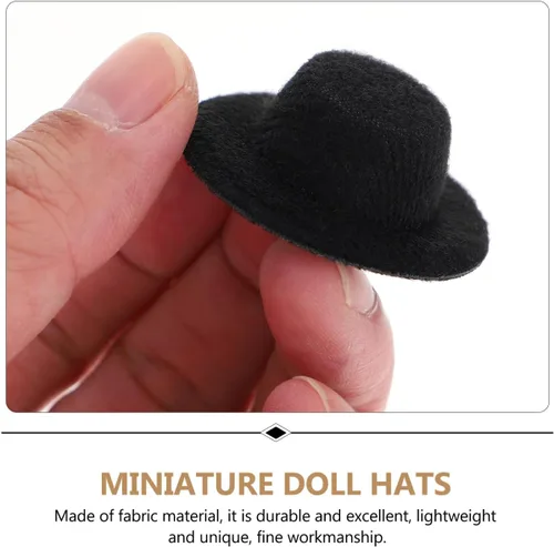Miniatura 6 de Toddmomy Mini sombreros de fieltro, 20 sombreros negros en miniatura para decoración de bricolaje, suministros de fiesta, decoración de Navidad