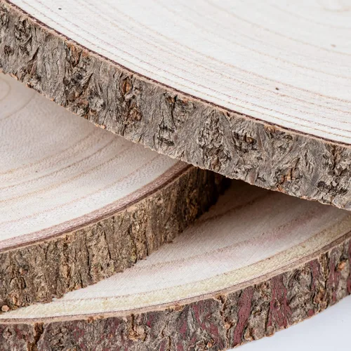 Miniatura 7 de Maputune - 8 piezas de 20-23 cm de rebanadas de madera grandes sin terminar para centros de mesa, plato de madera natural rústico para manualidades