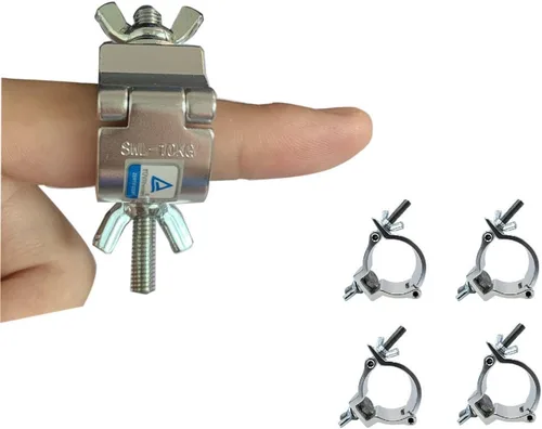 Miniatura 12 de Abrazaderas giratorias dobles de alta resistencia, abrazadera de poste de aluminio negro y montaje de luz de abrazadera, gancho de 110 libras