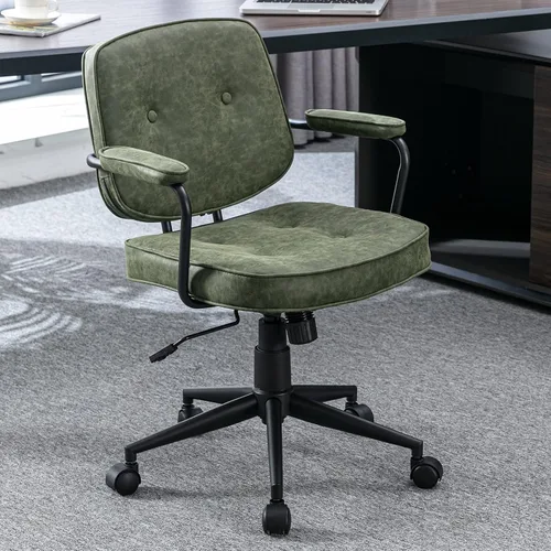 Miniatura 9 de Ya-Home Silla de escritorio giratoria moderna con reposabrazos, cómoda silla de computadora de altura ajustable con ruedas, silla de escritorio