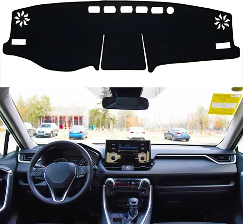 Miniatura 11 de para Toyota Rav4 2013 2014 2015 2016 2017 2018 Funda para Salpicadero, Funda para Consola Central, Alfombrilla para Tablero, Alfombra Protectora