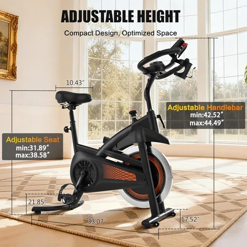 Miniatura 6 de Exercise Bike Stationary Bike Indoor Cycling Bicycle for Home Gym Spinning Bike 300 lbs Weight Capacity Adjustable Seat/Handlebar for Office Cardio