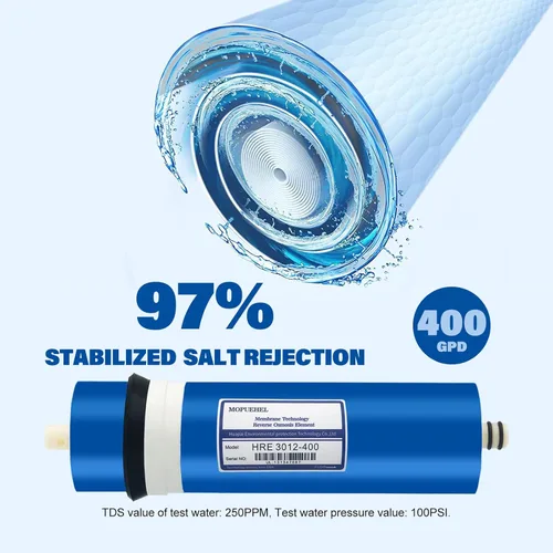 Miniatura 3 de Membrana RO 400 GPD, filtro de ósmosis inversa, reemplazo RO Buddie, cartuchos RODI para sistema de agua (1 unidad)