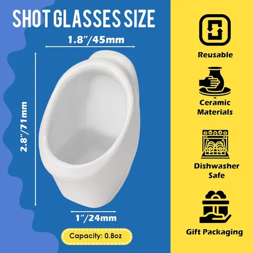 Miniatura 2 de Vasos de chupito divertidos para urinario: Regalos de intercambio de fiesta de elefante blanco, bromas divertidas, regalos de Yankee, para adultos
