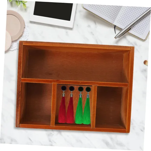 Miniatura 8 de Cabilock Bandeja de joyería dorada para perfumes, bandeja de tocador de tocador, compartimento de madera, organizador de maquillaje, solución