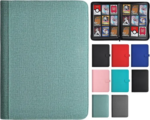 Miniatura 8 de HerriaT Carpeta de tarjetas intercambiables, carpeta de colección de tarjetas de poliuretano de 9 bolsillos para 360 tarjetas, libro de tarjetas