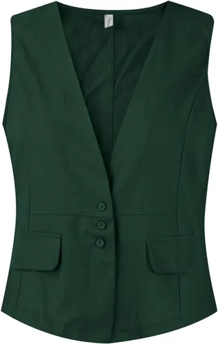 Miniatura 56 de COTECRAM Chaleco de lino de algodón para mujer, casual, sin mangas, con botones, ligero, para verano, holgado, ropa de abrigo