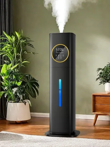 Humidificador para Habitación Grande Dormitorio con Luz Nocturna, 2.1Gal (8L) Humidificadores para el Hogar con Difusor de Aceite Esencial, Negro