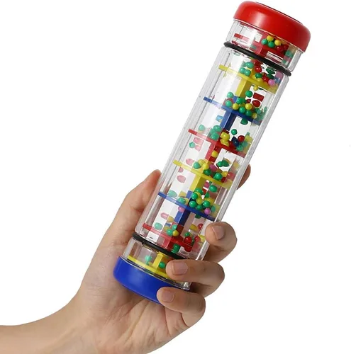 Miniatura 9 de Rainmaker palo de lluvia de 12 pulgadas para bebés tubo sonajero palo de lluvia agitador musical instrumento sensorial auditivo juguete para bebé
