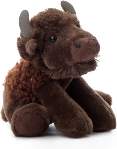 The Petting Zoo Peluche de bisonte disquete, regalos para niños, animales salvajes de la vida silvestre, juguete de peluche de bisonte de 9 pulgadas