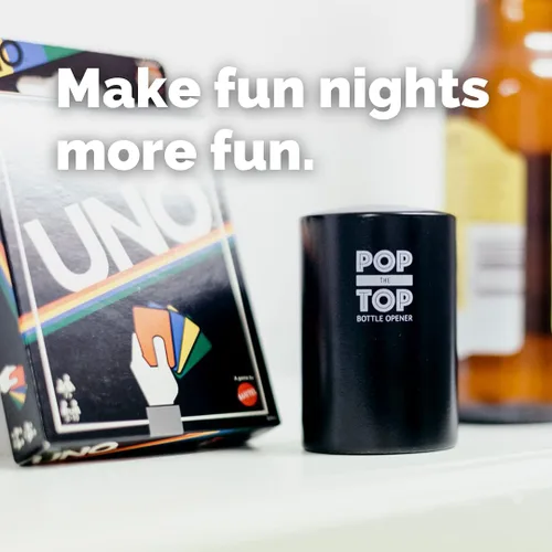 Miniatura 7 de Abrebotellas de cerveza Pop-the-Top (Negro): Abridor automático de tapas de botellas, herramienta de barra de presionar hacia abajo para que salte