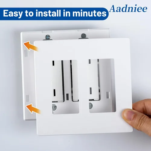 Miniatura 4 de Placas de Pared Decorativas sin Tornillos de 2 Interruptores, Cubiertas de Tomacorrientes Decorativas, Tamaño Estándar 4.68" x 4.74" Placa