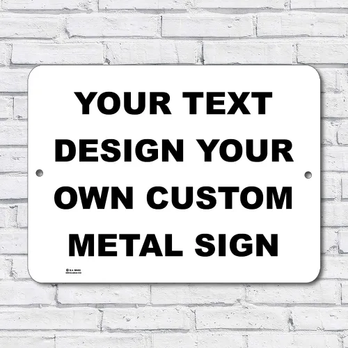 Miniatura 20 de Cartel blanco personalizado de aluminio 007 con tu nombre Horizontal