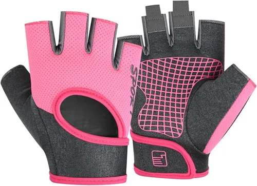 Miniatura 5 de Guantes de entrenamiento para hombres, antideslizantes, duraderos, ligeros, con protección de la palma, guantes gruesos sin dedos transpirables
