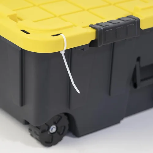 Miniatura 9 de Caja resistente negro y amarillo, 20 galones con ruedas, interior/exterior, resistente (paquete de 2)