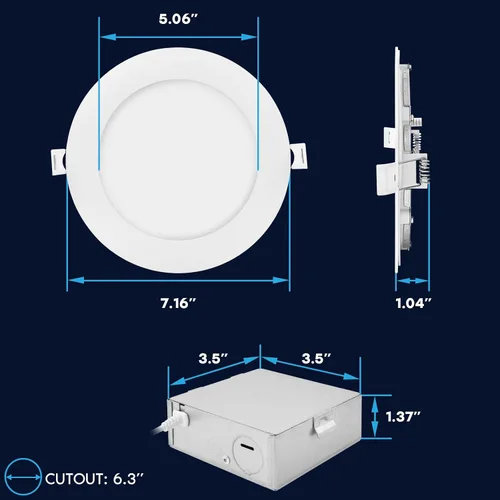 Miniatura 6 de LUXRITE Paquete de 12 luces LED empotrables inteligentes de 6 pulgadas, cambio de color RGBW, aplicación WiFi y control de voz, compatible con Alexa