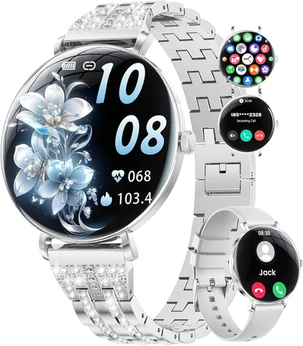LIGE Reloj inteligente ultrafino para mujer (respuesta/hacer llamadas), reloj inteligente de 1.43 pulgadas con pantalla siempre encendida con