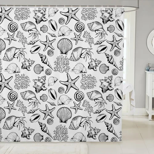 Miniatura 27 de Manfei Cortinas de ducha para niños con diseño de perros de dibujos animados, bonitas cortinas de baño para niñas y niños pequeños, cortinas