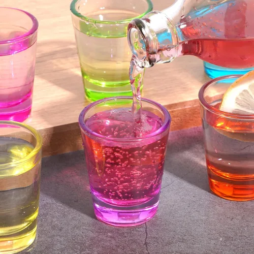 Miniatura 5 de ZZYFGH Juego de 6 Vasos de Chupito, Vasos de Chupito de 1.5 oz Coloridos con Base Pesada, Vasos de Chupito para Vodka, Whisky, Tequila, Espressos