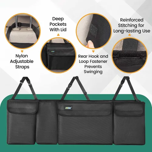 Miniatura 7 de JOYSKY Organizador Colgante para Maletero, Organizador para Asiento Trasero de SUV, Camioneta, MPV, Bolsa de Almacenamiento de Vehículo de Gran