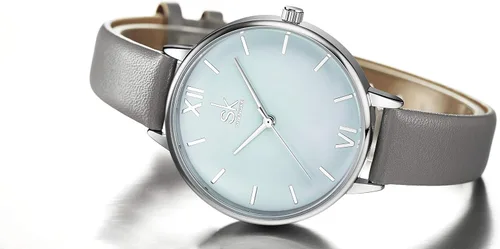 Miniatura 5 de SK - Reloj de pulsera para mujer, correa de piel, de cuarzo, reloj de lujo japonés de cuarzo.