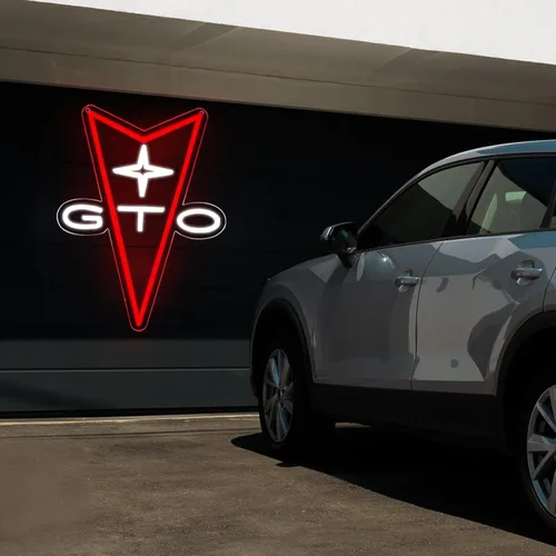 Miniatura 4 de AHlove GTO Letreros de Neón para Autos para Decoración de Pared de Tienda, Letrero de Negocio LED Adecuado para Cueva de Hombre, Dormitorio, Garaje