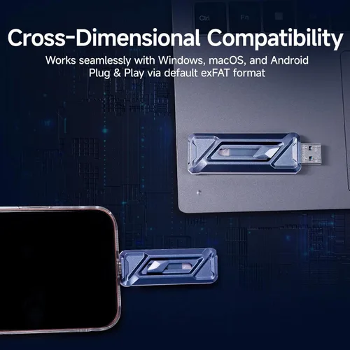 Miniatura 5 de fanxiang Unidad USB SSD externa de 1 TB, 2050 MB/s USB-C y USB-A SSD portátil de 1 TB, grabación y almacenamiento HDR 4K ProRes, aleación de zinc