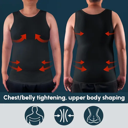 Miniatura 2 de Aptoco Camisas de compresión para hombre, chaleco para hombre de ginecomastia