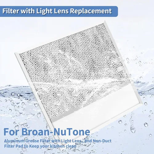 Miniatura 4 de Filtro de campana extractora BP57 para filtro de grasa de cocina Broan-NuTone 43000, filtro de aluminio con lente de 11 3/8 pulgadas x 11 3/4