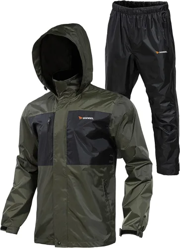 Miniatura 10 de Rodeel Traje impermeable para pesca para hombres (conjunto de chaqueta y pantalón de lluvia)