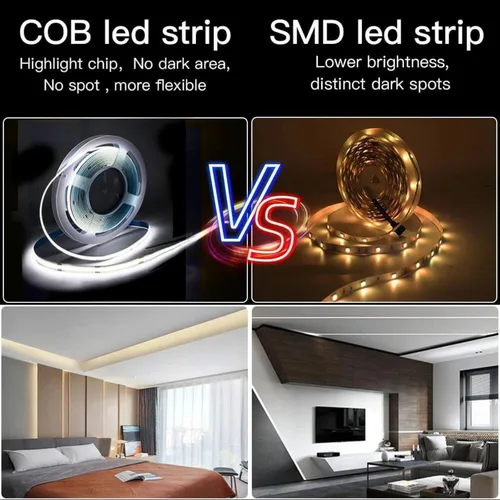 Miniatura 5 de Tira LED COB de 13.1 pies/13.1 ft, USB 5 V 320 LEDs/M Tira LED flexible regulable 6500 K Luz diurna blanca COB LED Banda LED no impermeable Tira