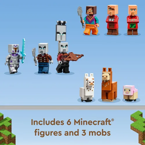 Miniatura 5 de LEGO Minecraft The Llama Village Farm House Toy Building Set 21188, idea de regalo de Minecraft para niños, niñas a partir de 9 años, crea una aldea