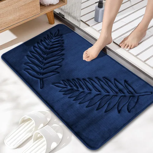 Miniatura 12 de Alfombra de baño antideslizante, de secado rápido, absorbente, verde, alfombra de ducha para suelo de baño, alfombra de goma lavable para baño