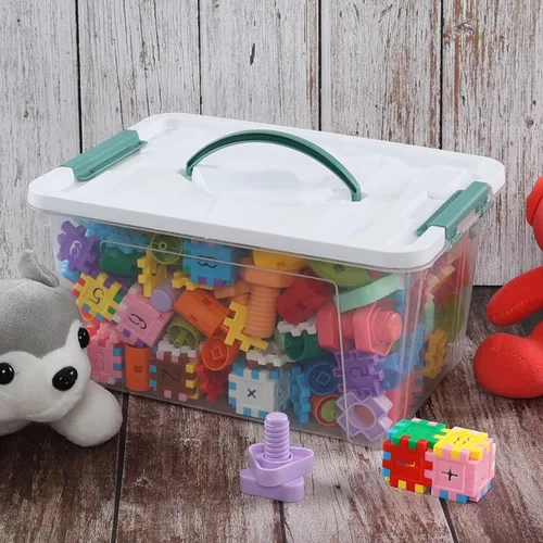 Miniatura 7 de Yuright 8 paquetes de cajas de organización de plástico de 14 cuartos de galón, contenedor de almacenamiento con tapa transparente con asa