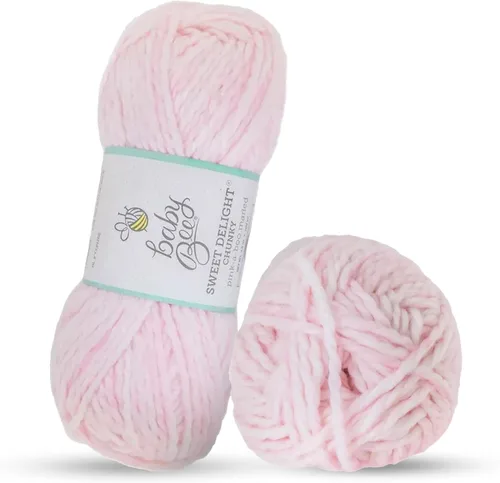 Miniatura 24 de Baby Bee 5 - Hilo voluminoso para ganchillo y tejer – Madeja suave – 109 yardas de acrílico y poliamida para sombreros y mantas – Suministros