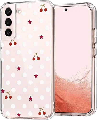 Miniatura 12 de Unov Funda para Galaxy S22 transparente con diseño de TPU suave absorción de impactos, patrón delgado en relieve, cubierta trasera protectora