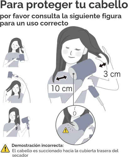 Miniatura 8 de Secador de pelo, secador de pelo CONFU con difusor, secador de pelo profesional 21000PRM, secador de pelo iónico negativo portátil ligero de secado