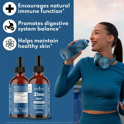 Miniatura 2 de Gotas líquidas de zinc iónico – Paquete de 2 – Suplemento de zinc de alta potencia, defensa inmunológica, potente antioxidante natural, sin OMG