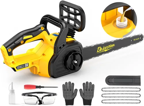 Miniatura 11 de Mini motosierra inalámbrica compatible con batería Dewalt de 20 V máximo, motosierra eléctrica pequeña de 6 y 8 pulgadas, sin escobillas, engrasador